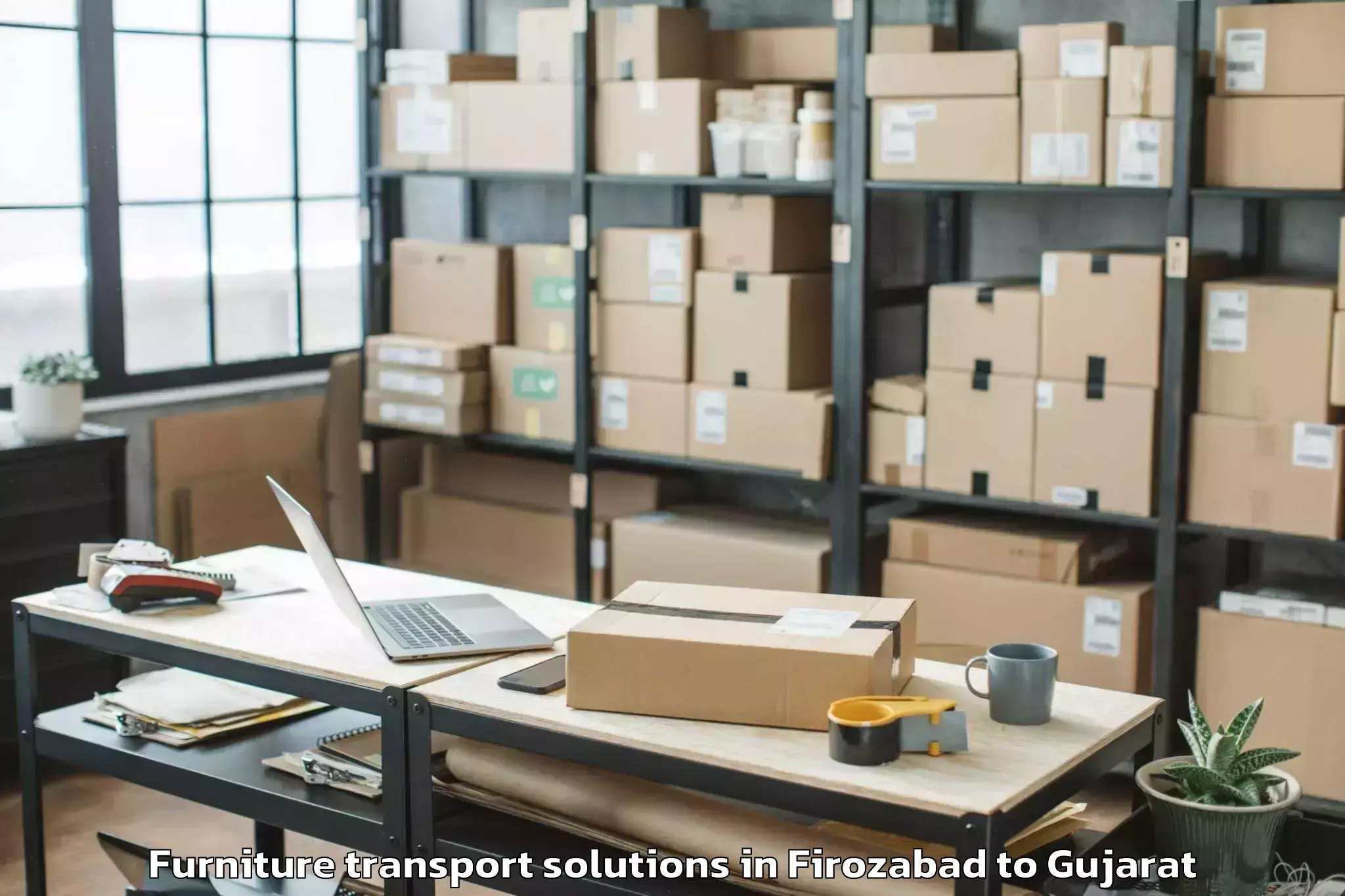 Expert Firozabad to Girgadhada Furniture Transport Solutions